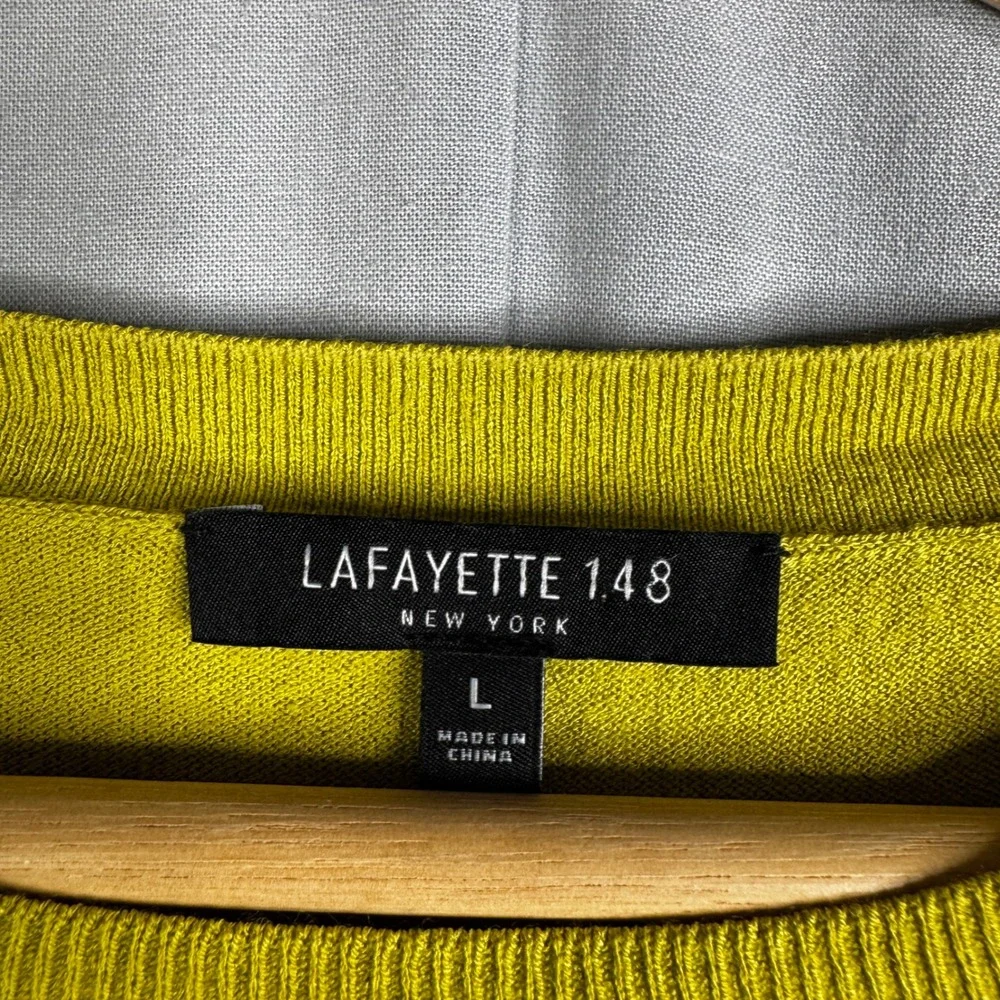 Lafayette 148 New York Crew Neck Long Sleeve Sweater Knit Top Women Size L - Picture 4 of 7